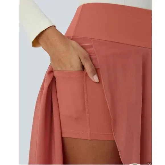 Halara High Waisted High Low Ruffle Pocket Flare Mesh Casual Regular Maxi Skirt - Picture 3 of 6